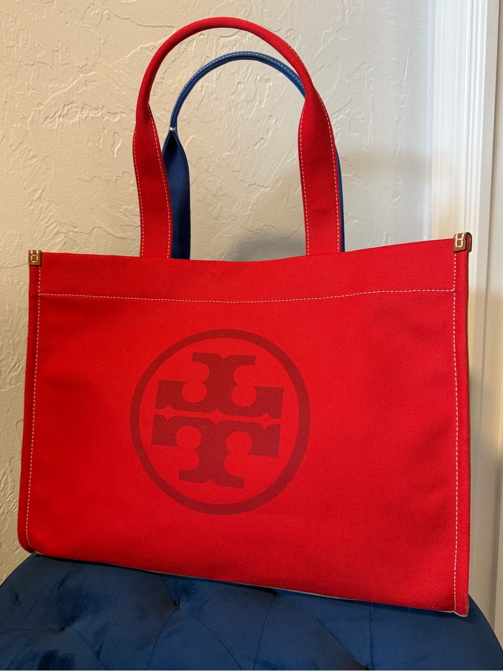 Tory Burch Colour-Block Canvas Tote Bag – New Without Tags